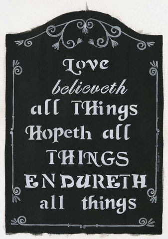 Love Believeth Black Ornate Wood Framed Art Print with Double Matting by Shamp, Cindy