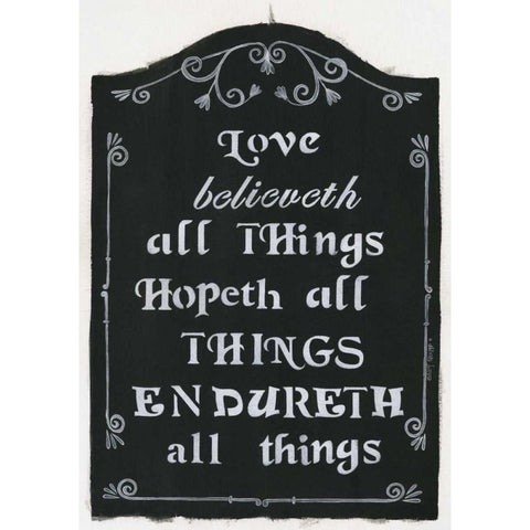 Love Believeth Black Modern Wood Framed Art Print by Shamp, Cindy