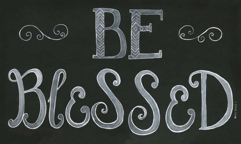 Be Blessed White Modern Wood Framed Art Print with Double Matting by Shamp, Cindy