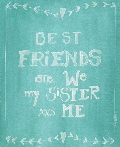Sister and Me White Modern Wood Framed Art Print with Double Matting by Shamp, Cindy
