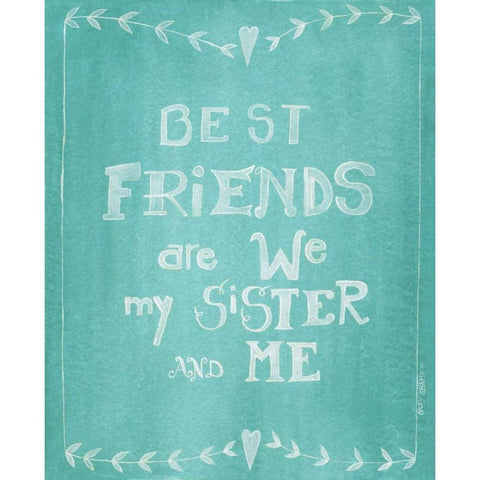 Sister and Me Black Modern Wood Framed Art Print by Shamp, Cindy