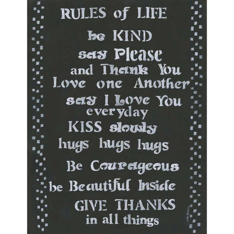 Rules of Life White Modern Wood Framed Art Print by Shamp, Cindy