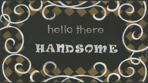 Hello There Handsome Black Ornate Wood Framed Art Print with Double Matting by Shamp, Cindy