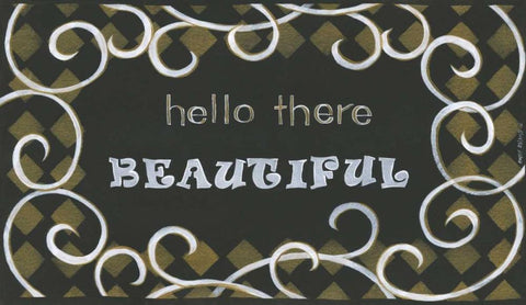 Hello There Beautiful Black Ornate Wood Framed Art Print with Double Matting by Shamp, Cindy