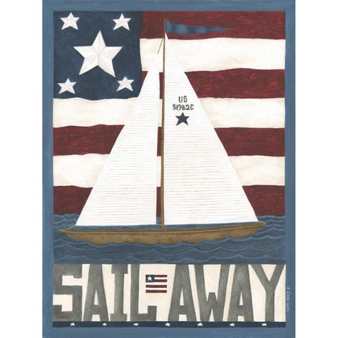 Sail Away Black Modern Wood Framed Art Print with Double Matting by Shamp, Cindy