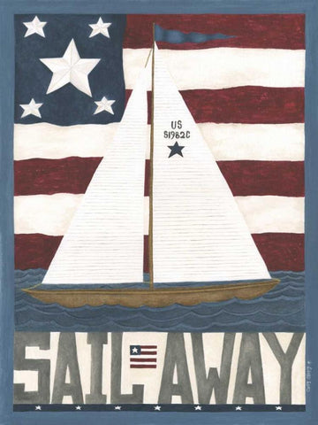 Sail Away Black Ornate Wood Framed Art Print with Double Matting by Shamp, Cindy