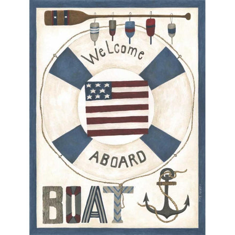 Welcome Aboard Gold Ornate Wood Framed Art Print with Double Matting by Shamp, Cindy