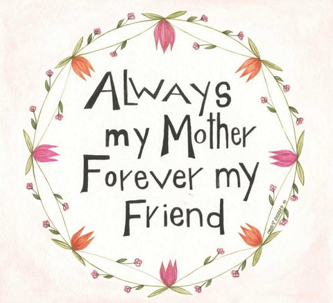Always My Mother White Modern Wood Framed Art Print with Double Matting by Shamp, Cindy