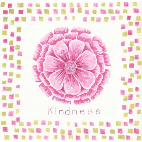Kindness Flower Black Modern Wood Framed Art Print by Shamp, Cindy