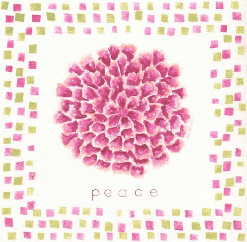 Peace Flower Black Ornate Wood Framed Art Print with Double Matting by Shamp, Cindy