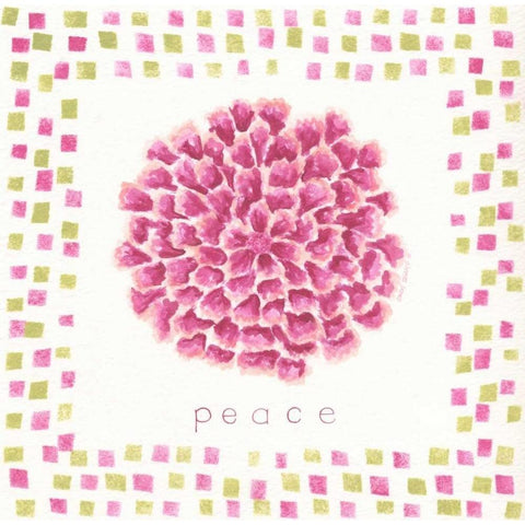 Peace Flower White Modern Wood Framed Art Print by Shamp, Cindy