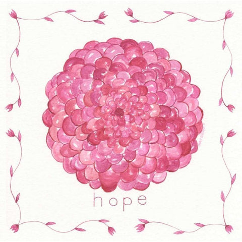 Hope Flower Black Modern Wood Framed Art Print by Shamp, Cindy