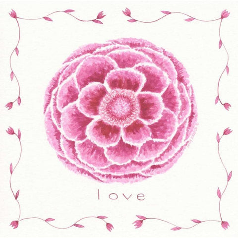 Love Flower White Modern Wood Framed Art Print by Shamp, Cindy