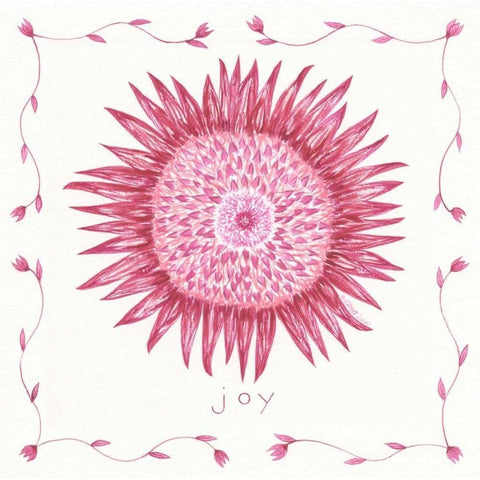 Joy Flower Gold Ornate Wood Framed Art Print with Double Matting by Shamp, Cindy