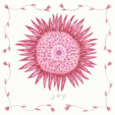 Joy Flower Black Ornate Wood Framed Art Print with Double Matting by Shamp, Cindy