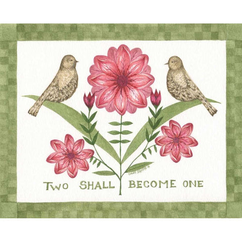 Two Shall Become White Modern Wood Framed Art Print by Shamp, Cindy