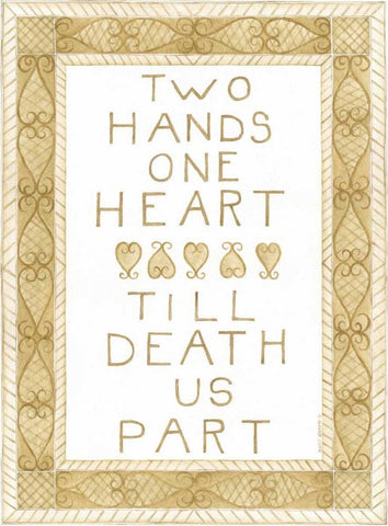 Two Hands White Modern Wood Framed Art Print with Double Matting by Shamp, Cindy