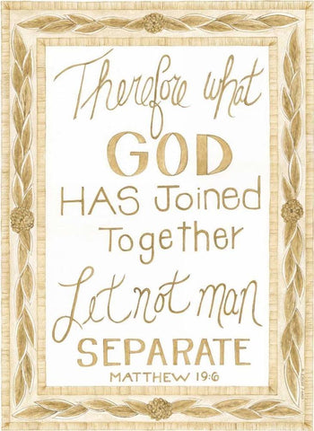 Let Man Not Separate White Modern Wood Framed Art Print with Double Matting by Shamp, Cindy