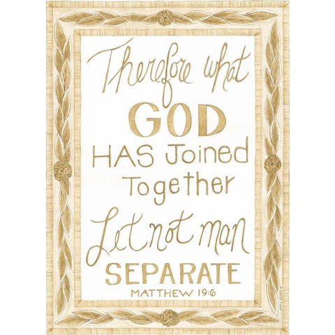 Let Man Not Separate Black Modern Wood Framed Art Print with Double Matting by Shamp, Cindy