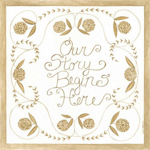 Our Story White Modern Wood Framed Art Print with Double Matting by Shamp, Cindy