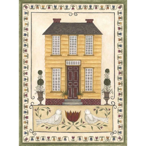 Yellow House Gold Ornate Wood Framed Art Print with Double Matting by Shamp, Cindy