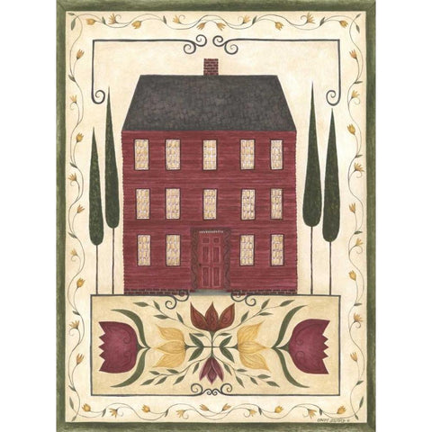 Red House White Modern Wood Framed Art Print by Shamp, Cindy