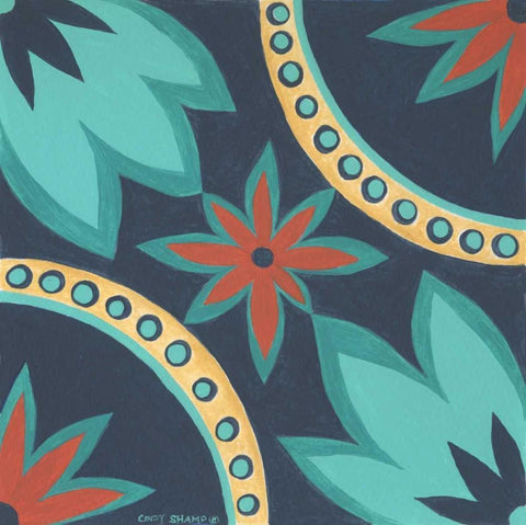 Boho Chic I Black Ornate Wood Framed Art Print with Double Matting by Shamp, Cindy