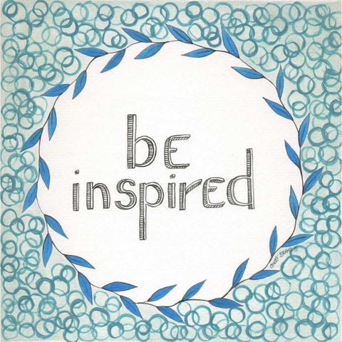 Be Inspired Swirls White Modern Wood Framed Art Print by Shamp, Cindy