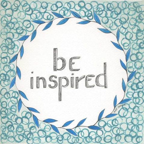 Be Inspired Swirls White Modern Wood Framed Art Print with Double Matting by Shamp, Cindy