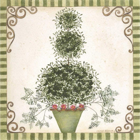 Topiary II White Modern Wood Framed Art Print by Shamp, Cindy