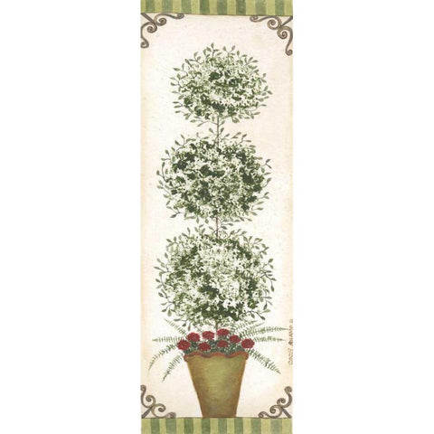 Topiary V White Modern Wood Framed Art Print by Shamp, Cindy