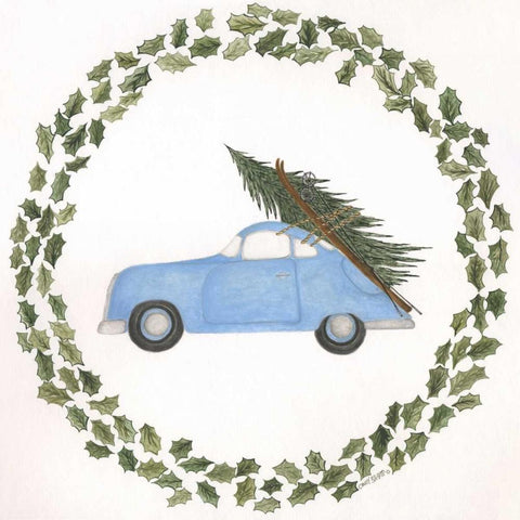 Snowbound Adventure Black Ornate Wood Framed Art Print with Double Matting by Shamp, Cindy