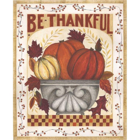 Be Thankful Gold Ornate Wood Framed Art Print with Double Matting by Shamp, Cindy