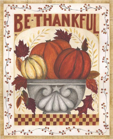 Be Thankful Black Ornate Wood Framed Art Print with Double Matting by Shamp, Cindy