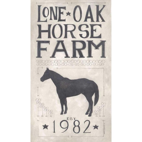 Lone Oak Horse Farm White Modern Wood Framed Art Print by Shamp, Cindy