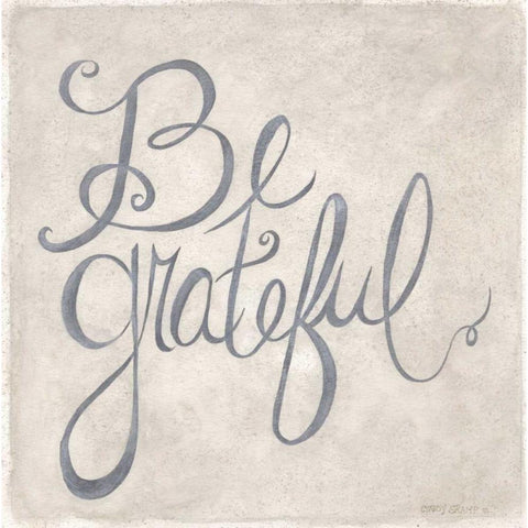 Be Grateful Black Modern Wood Framed Art Print with Double Matting by Shamp, Cindy