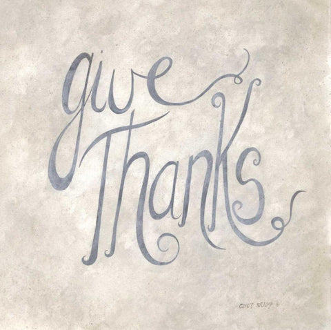 Give Thanks Black Ornate Wood Framed Art Print with Double Matting by Shamp, Cindy