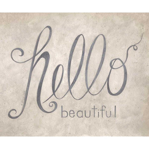 Hello Beautiful White Modern Wood Framed Art Print by Shamp, Cindy