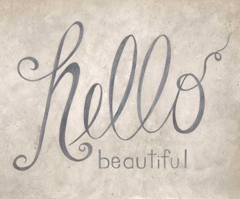 Hello Beautiful Black Ornate Wood Framed Art Print with Double Matting by Shamp, Cindy