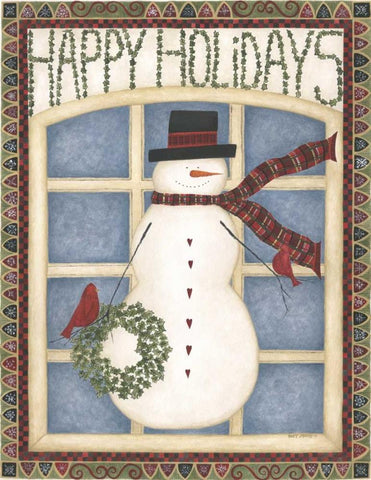 Happy Holidays Black Ornate Wood Framed Art Print with Double Matting by Shamp, Cindy
