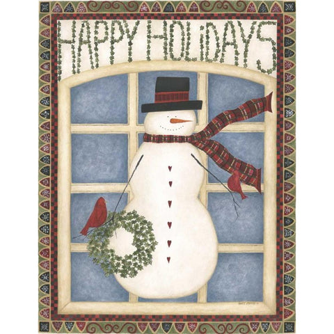 Happy Holidays Black Modern Wood Framed Art Print by Shamp, Cindy