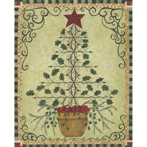 Topiary Tree Gold Ornate Wood Framed Art Print with Double Matting by Shamp, Cindy