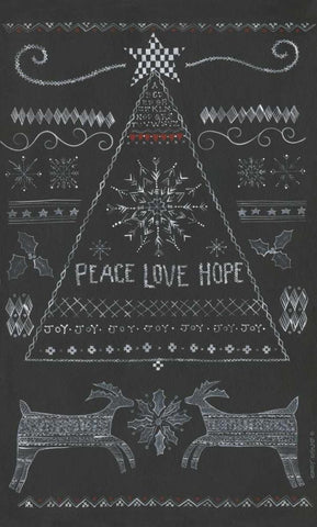 Peace, Love, Hope Tree Black Ornate Wood Framed Art Print with Double Matting by Shamp, Cindy