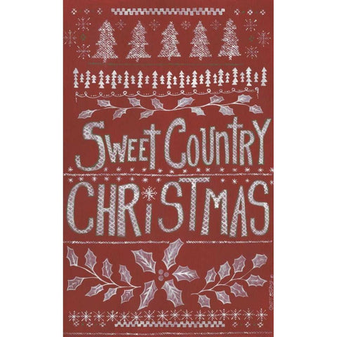 Sweet Country Christmas Black Modern Wood Framed Art Print with Double Matting by Shamp, Cindy