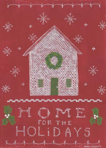 Home for the Holidays White Modern Wood Framed Art Print with Double Matting by Shamp, Cindy