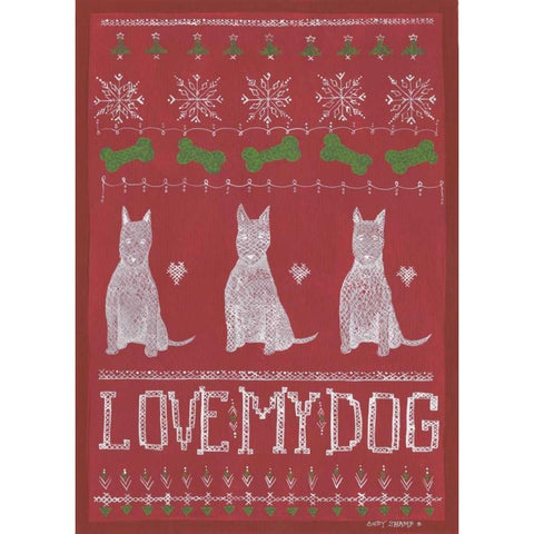 Love My Dog White Modern Wood Framed Art Print by Shamp, Cindy