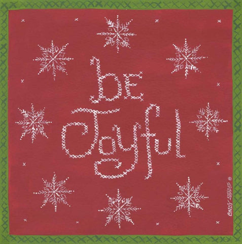 Be Joyful Black Ornate Wood Framed Art Print with Double Matting by Shamp, Cindy