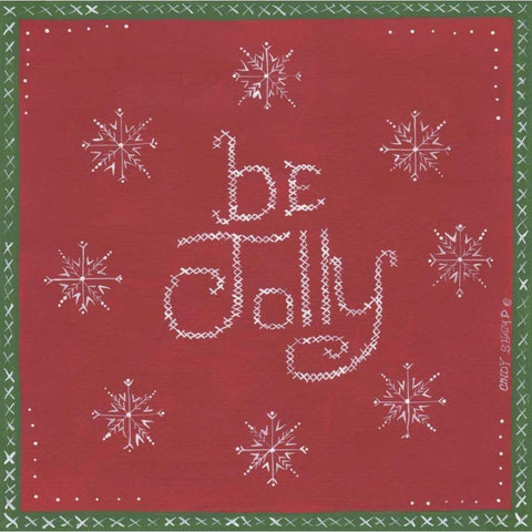 Be Jolly Black Modern Wood Framed Art Print with Double Matting by Shamp, Cindy