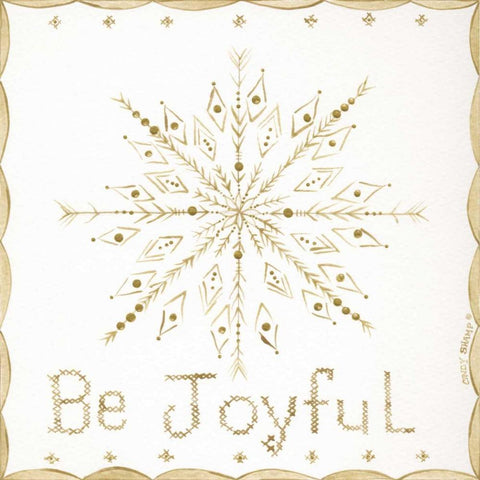Be Joyful White Modern Wood Framed Art Print with Double Matting by Shamp, Cindy