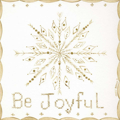 Be Joyful Gold Ornate Wood Framed Art Print with Double Matting by Shamp, Cindy